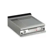 Baron 2 Burner Gas Fry Top With 2/3 Smooth 1/3 Ribbed Mild Steel Plate - 700Mm Depth - Q70FT/G820-SI
