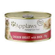 Applaws Natural Chicken Breast with Duck in Broth Wet Cat Food Can 70g