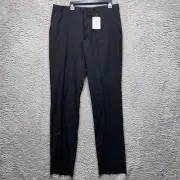 Kenneth Cole Dress Pants Mens 37 W Unhemmed Black Suit Work Flat Front