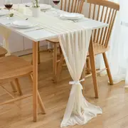 Beige Table Runner 27x120 Inch Wedding Tablecloth Romantic Table Decorations for Bridal Shower