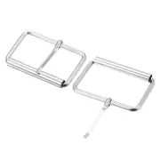 50mm(1.97") Metal Roller Buckles for Belts Bags Straps DIY Silver Tone 5pcs