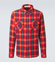 [God's True Cashmere] God's True Cashmere Checked cashmere shirt UK 16 red