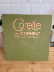 Corelle Corning Spring Blossom Green NIB 5 pc. Promotional set RARE