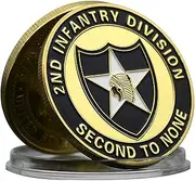 2nd Infantry Division Challenge Coin - Military Coin with US Army Seal, 1.57 Inches, Collectible & Symbolic Gift for Veterans and Military Enthusiasts
