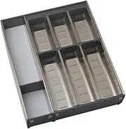ELITE ELITESCT-0241 Stainless Steel Drawer Organiser - Chef Series - Adjustable 8 Tray Silver