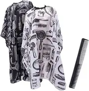 COMPUKAS 1 Set Hairdressing Cape Durable Static Hair Cutting Cloak with Tuck Comb Skin Friendly Design for Comfortable Use for Barber Shops and Salon Professionals
