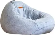 UYSOFRCV Large Bean Bag Sofa Cover Soft Imitation Rabbit Fur Design Seat Recliner Lazy Lounger (No Filling) for Adults and Kids,Gray,120 * 120CM