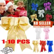 1/3/5/10PCS Large Bow Christmas Tree Decorations Xmas Party Bows Ornament CE