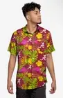 Foco Alabama Crimson Tide Highlights Button Up Shirt Hawaiian Mens LG Flamingos