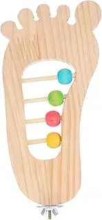 Milisten Bird Perch Stand: Wooden Parrot Stand Platform Promotes Exercise Resting for Cage - Foot Shaped Interactive Bird Perch Toy for Parakeets Budgies Cockatiels