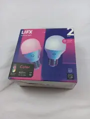 LIFX Color Wi-Fi Smart 9W LED 800LM A19 E26 Light Bulbs 2-Pack NEW