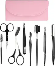 Eyebrow Razor,8 in 1 Eyebrow Kit,Multipurpose Eyebrow Razor for Women,Including Razor,Scissors,Tweezers,Eyebrow Brush,Exquisite Storage Bag