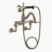KOHLER K-331-4M-BV Finial Traditional Bath Faucet & Hand shower, Brushed Bronze