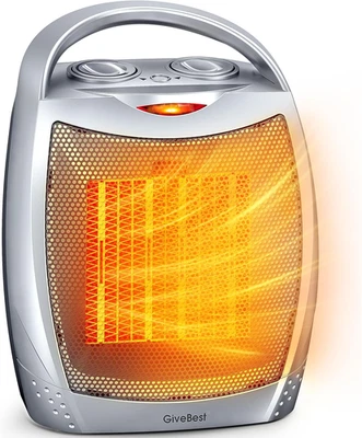 Portable Electric Space Heater with Thermostat Safe Home with Office Room Heater