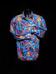 Robert Graham Billings Long Sleeve Colorful Shirt Size Medium NWT