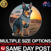 CATTLE DOG SUNSET Vinyl Car Sticker Decal Cheap Aussie Animal Pet Cute Puppy