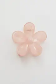 Pink Flower Design Hair Claw
