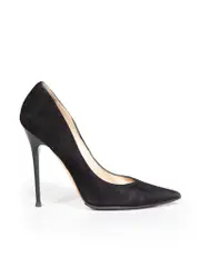 Black Suede Pointed Toe Stiletto Pumps