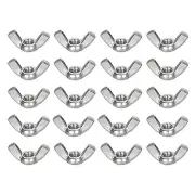 #10-24 Wing Nut 50 Pcs, 304 Stainless Steel Butterfly Wing-Nut, Silver