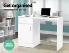 Artiss Wood Book Shelf Case Storage Computer Desk - White