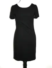 White House Black Market WHBM Solid Black XS X-Small Tie-Back Dress NEW