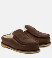 [JW Anderson] JW Anderson Shearling-lined suede mules AU 6 brown