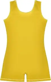 [GAIGEO] Girls Gymnastics Leotards Toddlers Chrome Yellow Biketards Ballet Dance Shorts Dance 2-3t