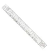 Plastic Latitude Longitude Ruler with Clear Markings and Beveled Edges