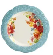 Four (4) Pioneer Woman ~ Wildflower Whimsy~ 10.75" ~ Stoneware ~ Dinner Plates