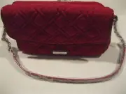 VERA BRADLEY - "TANGO RED" CHAIN STRAP SHOULDER HANDBAG, HOBO