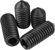 5/10/30PCS M6x5mm~40mm Grade 12.9 Alloy Steel Hexagon Socket Set Screws with Cone Point Headless Screw Black Oxide(10Pcs M6x10)