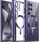 For Samsung Galaxy S24 Ultra Case with Shockproof Electroplated Soft Clear Cover