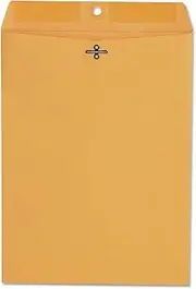 Universal 35264 Kraft Clasp Envelope Center Seam 28lb 9 x 12 Brown Kraft (Box of 100)