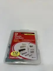 112pc Plastic Anchors, Screws & Toggle Bolts Assortment Light-Medium Support NIP