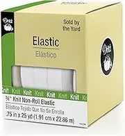 Dritz 9422W Non-Roll Knit Elastic, White, 3/4-Inch by 25-Yard