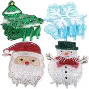 CRILSTYLEO 4pcs Christmas Hair Clips Christmas Hair Clamps Topper Claw Clip Grip Women Glitter Small Winter for Accessories White Cute Clamps Tiny Black Claw Mini Fur Acrylic
