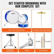 Kids Drum Set 3-Piece Starter Kit with Throne Cymbal Pedal Drumsticks Bass