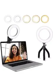 Video Conference Lighting Kits, 6” LED Selfie Ring Light Tripod Stand, Clip on