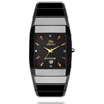 2024新款瑞士正品名牌韓版防水石英錶方形手錶男黑色十大陶瓷鎢鋼