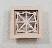 Dollhouse Square Window Spider Web Style Wood with Acrylic 1:12 Scale Miniature