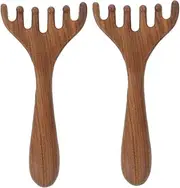Outanaya 2PCS Wooden Hair Comb Scalp Massager Tool for Scalp Stimulation Eye Relaxation Facial Massage Comfortable Massage Tool for Daily Use and Versatile Relaxation