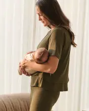 Mike Rib Nursing Top Khaki