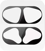 Metal Dust Guard Protective Sticker for Airpods 2st Generation Earphone Case Shell Skin AOD (Black)