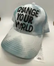 Disney Parks Mickey Mouse Change Your World Blue Tie Dye Baseball Hat Cap NEW