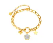 Dainty Women's Bracelets,Simple Bracelet Stretchable Adjustable Bracelet-Gold