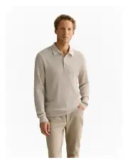 [Trenery] Merino Textured Rib Polo in Fawn