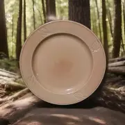 Walmart Tan Leaf Dinner Plate Leaf Print 10.5" NWT