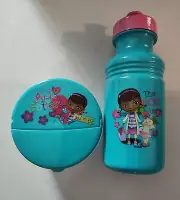 Doc McStuffins Set Of (2) Snack Keeper & Water Bottle Beach Travel School NEW