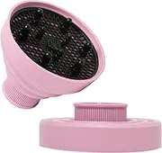 WAJIAYON Universal Collapsible Hair Dryer Diffuser Attachment-Foldable Portable Travel and Easy Storage Hair Diffuser Fit Most Hair Dryers with Nozzle Diameter D-1.575Inch to 1.968 Inch (4-5cm)- Pink
