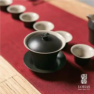 【LohasPottery 陸寶】三才蓋碗茶組 一碗一海六杯一茶濾(品茗樂趣 賞茶湯 觀茶形)